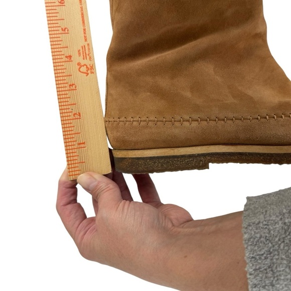 Jenni Kayne Suede Moc Shearling Lined Slip On Ankle Snow Boots Tan Size 39 - Picture 13 of 16